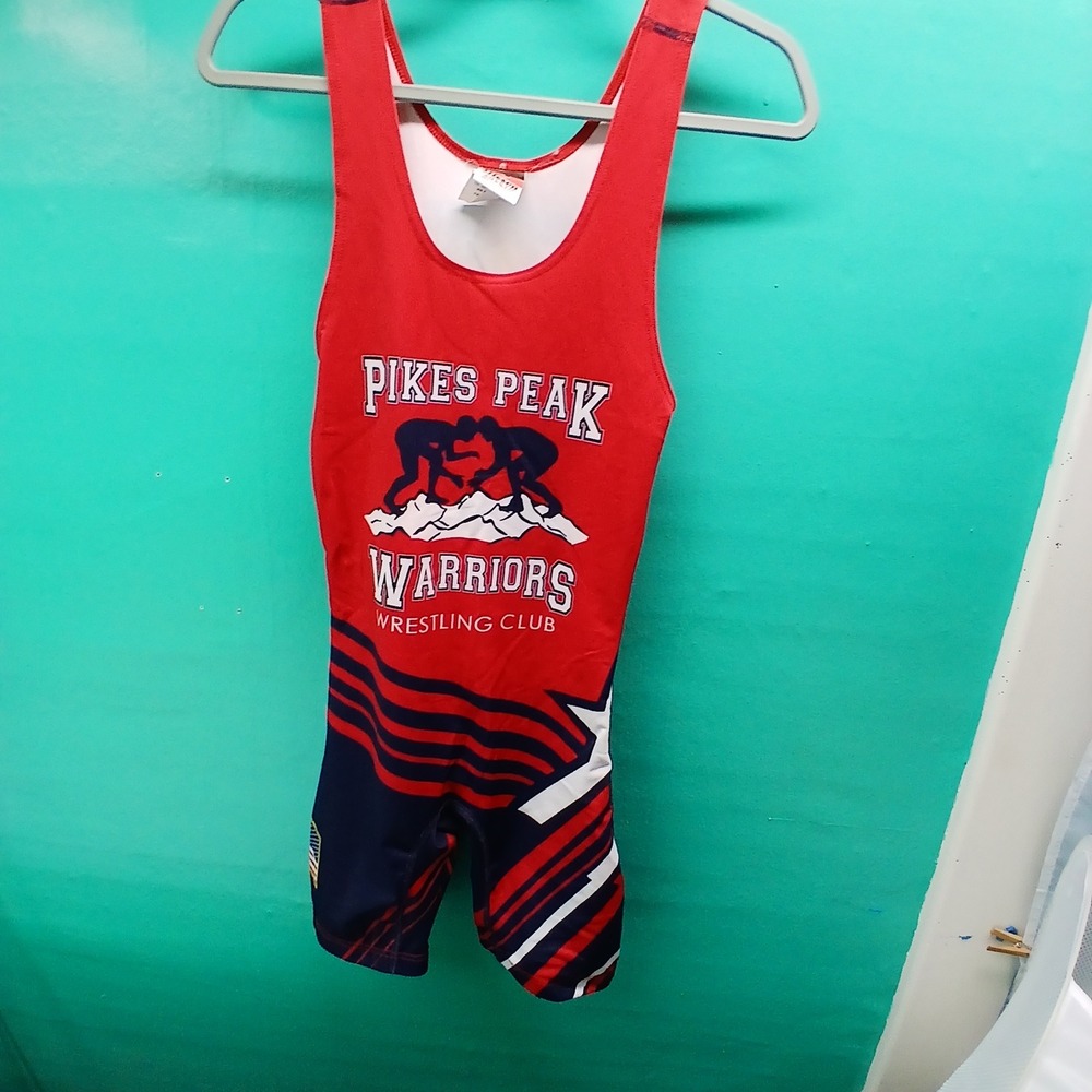 Alleson Athletic Wrestling Singlet XS Red Pikes Peak Warriors Colorado Sport